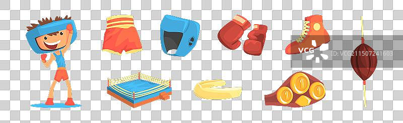 拳击比赛物品及属性图片素材