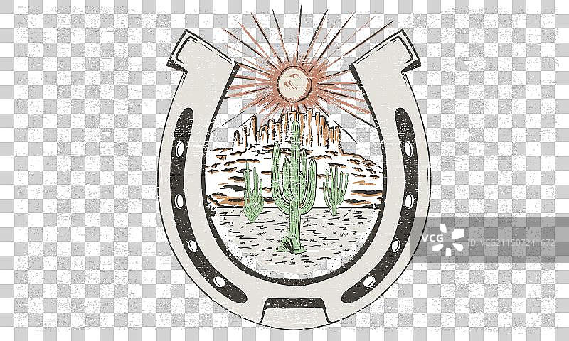 沙漠风马蹄铁印花设计图片素材