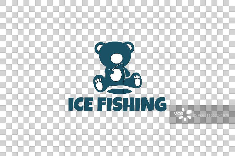 可爱的熊趣味冰钓Logo图片素材