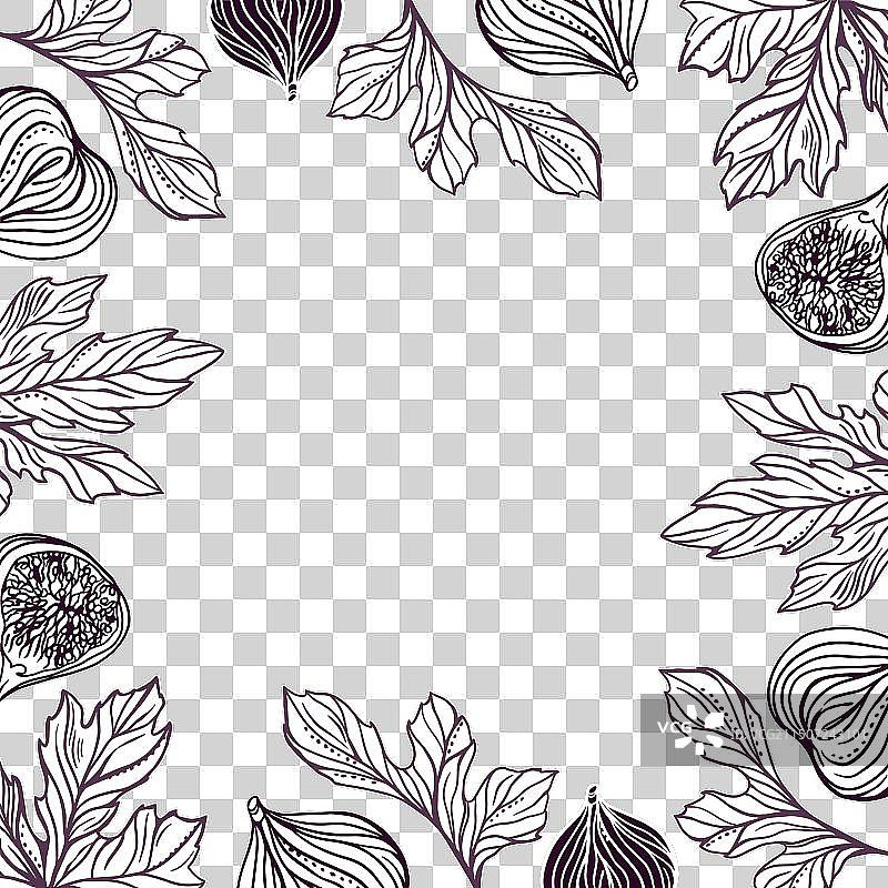 无花果方形框架文本区域图片素材