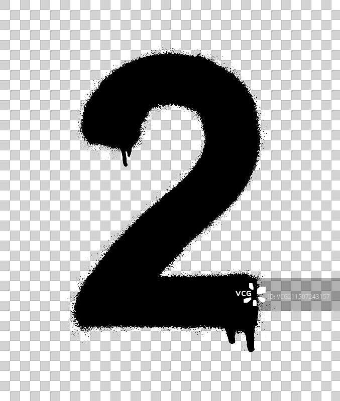 数字2油漆污迹模版图片素材