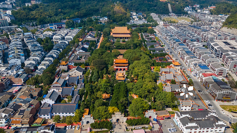 湖南 衡阳 南岳 衡山 南岳大庙 航拍图片素材