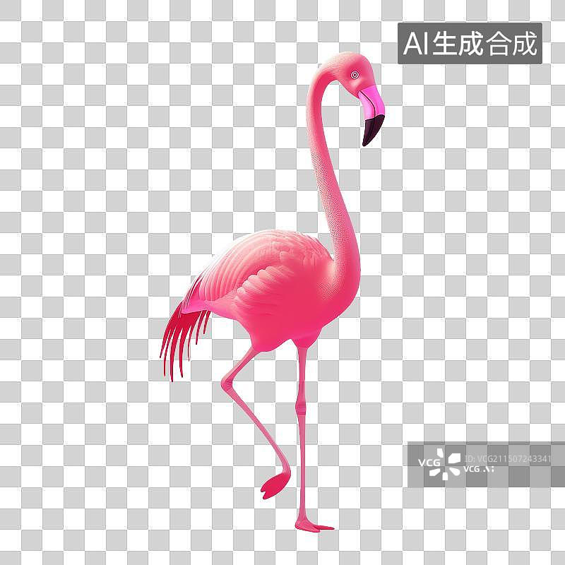 【AI数字艺术】火烈鸟形象的免抠元素图片素材