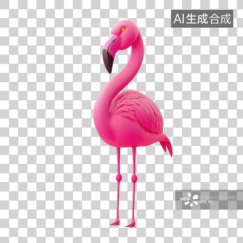 【AI数字艺术】火烈鸟形象的免抠元素图片素材