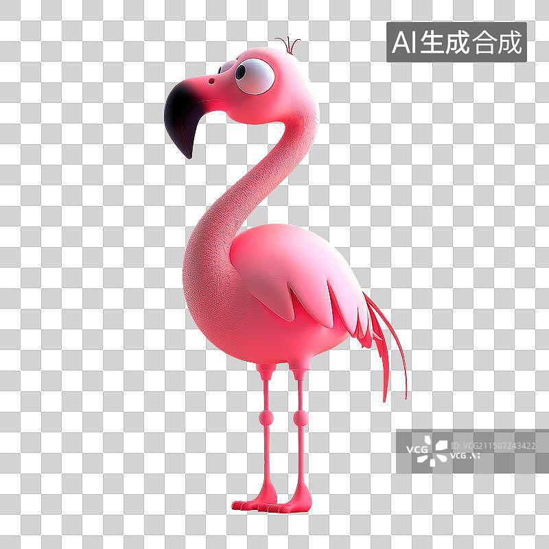 【AI数字艺术】火烈鸟形象的免抠元素图片素材