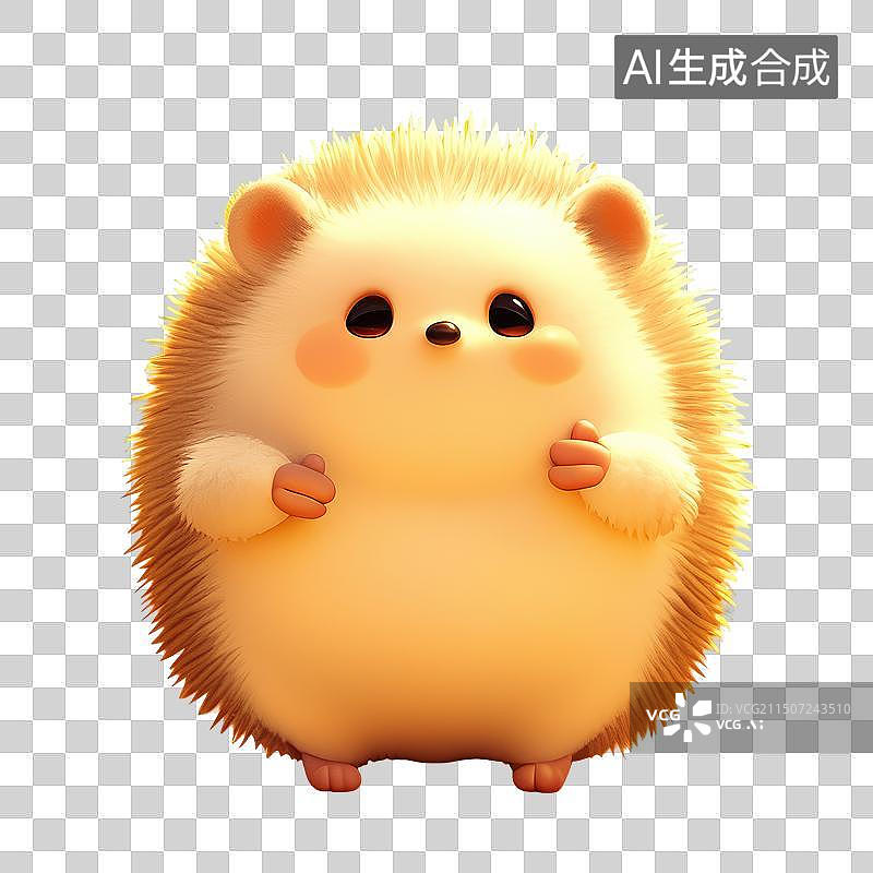 【AI数字艺术】可爱的刺猬动物卡通形象免抠元素图片素材