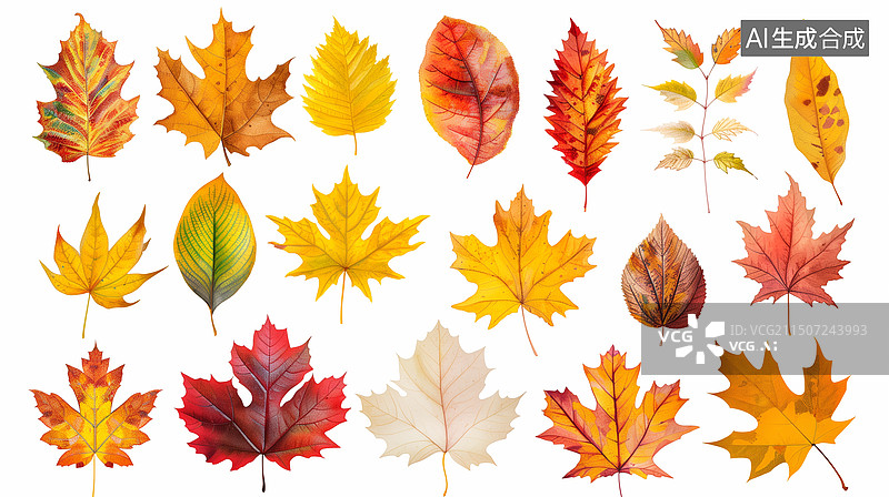 【AI数字艺术】秋叶系列图组图片素材