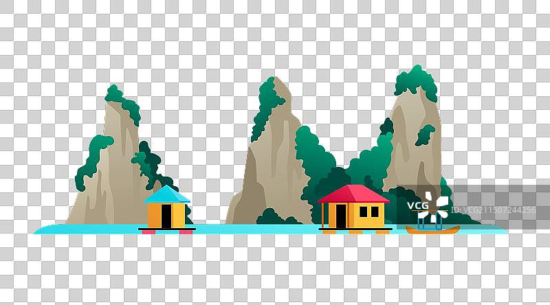 大理石山脉-现代扁平风格设计图片素材