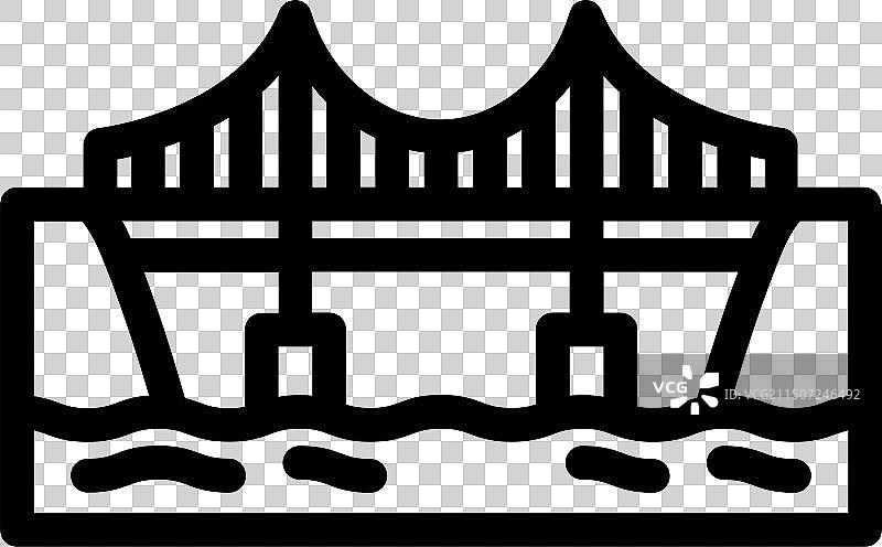 悬索桥线条图标图片素材