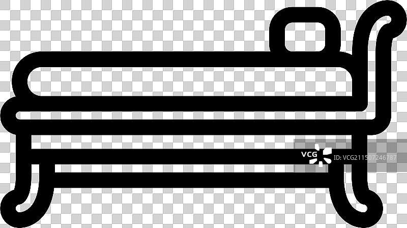 户外睡床家具线性图标图片素材