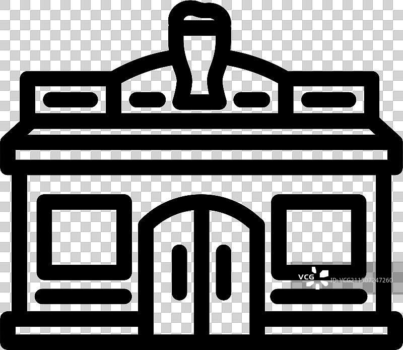 啤酒馆街头咖啡馆线条图标图片素材