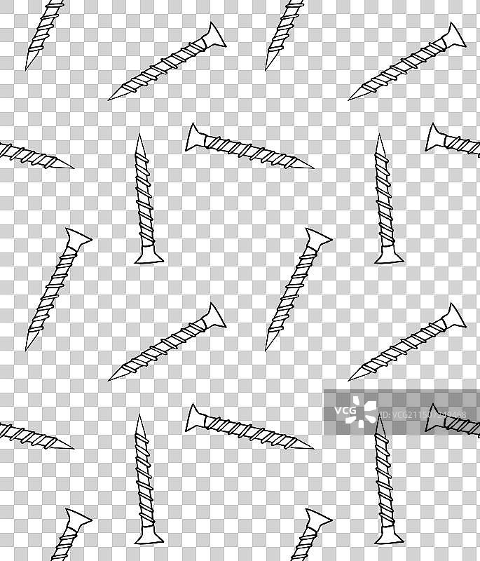 手绘螺丝钉无缝图案图片素材