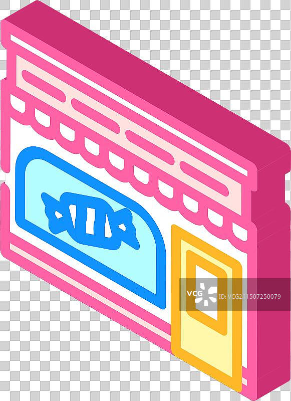 2.5D糕点店街景咖啡馆图标图片素材