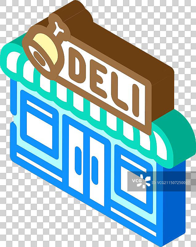 熟食街咖啡馆2.5D图标图片素材