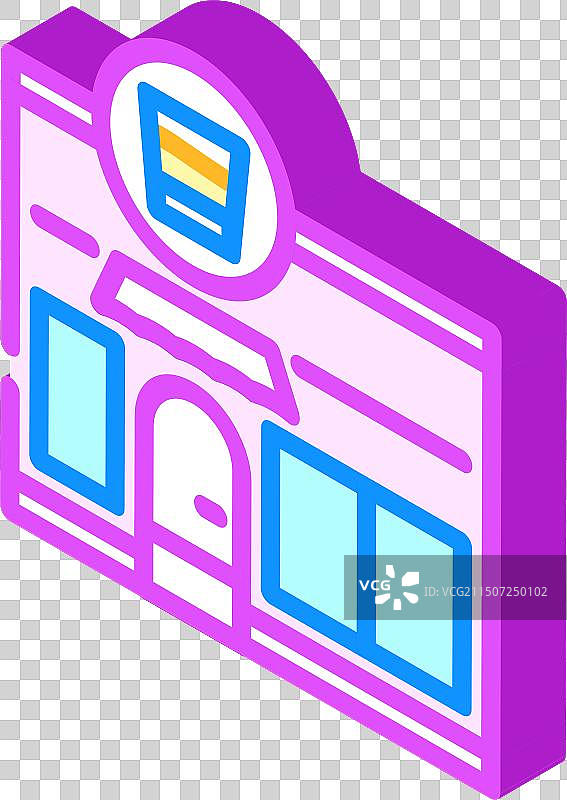 街边果汁吧咖啡馆2.5D图标图片素材