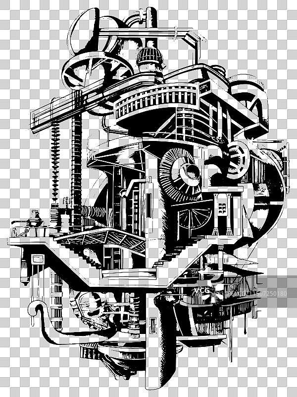 机械房屋草图板仿制品图片素材