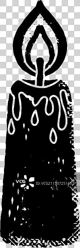 具有粗糙纹理的油毡风格蜡烛图片素材