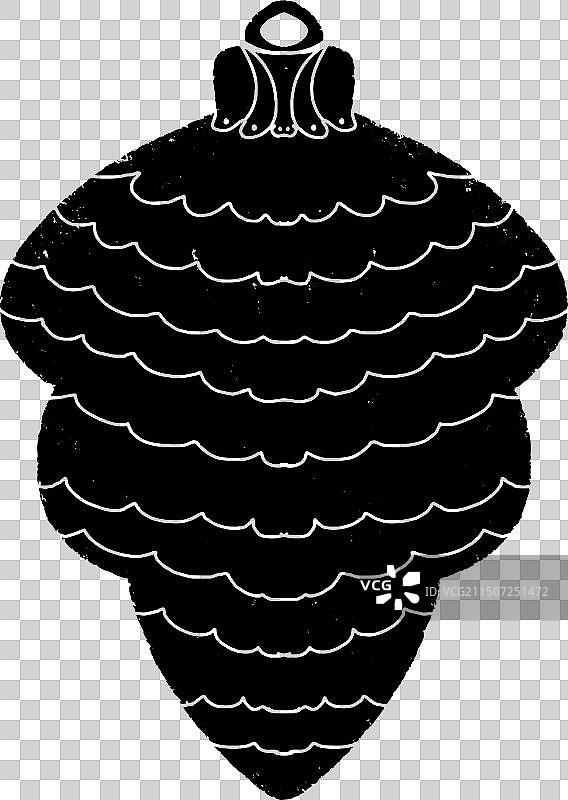 麻胶版画风格圣诞树装饰图片素材