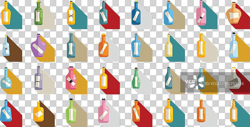 瓶中信图标集图片素材