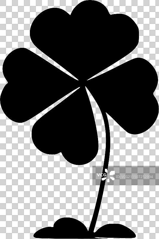 黑白三叶草图片素材