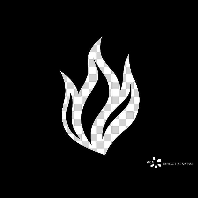 火焰 - 极简扁平风格标志图片素材