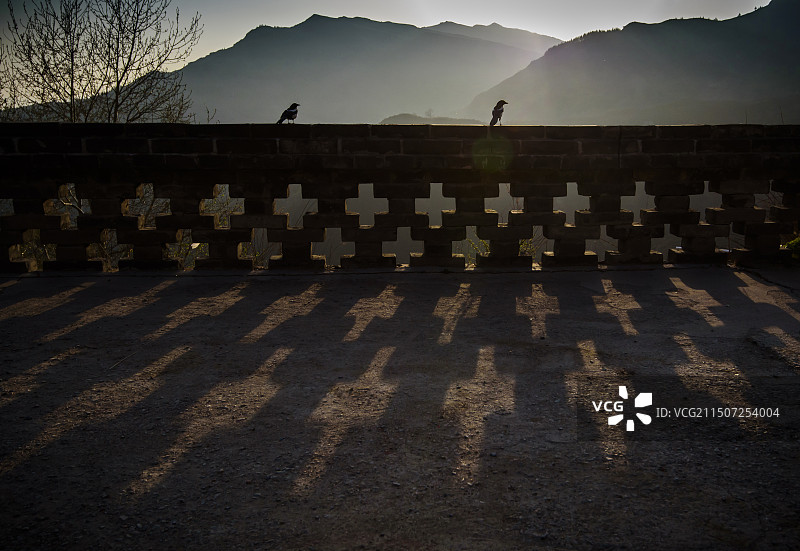 山西省忻州市五台县五台山景区清凉寺景观图片素材