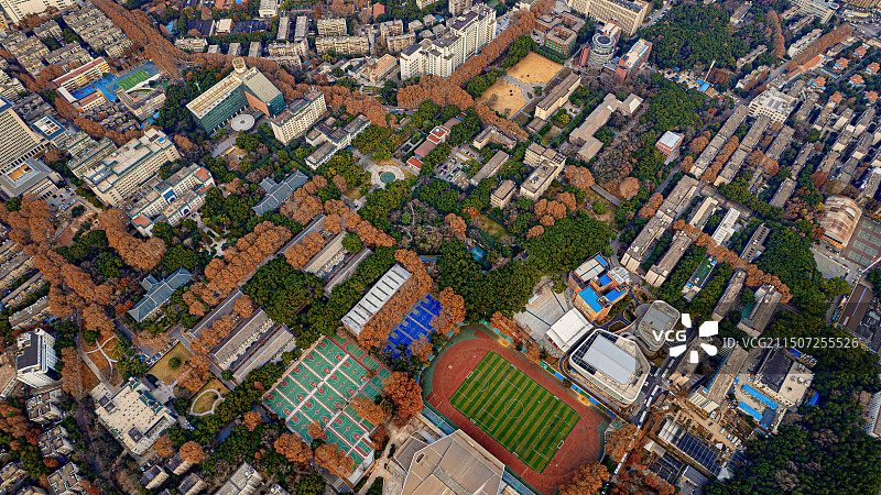 华中师范大学秋冬航拍全景图图片素材