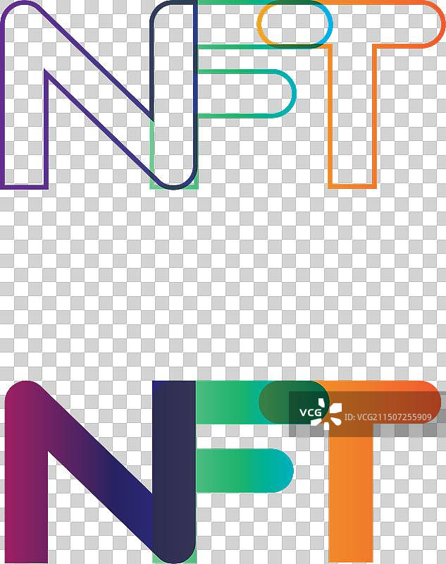 NFT字母和字体技术线性图标合集图片素材