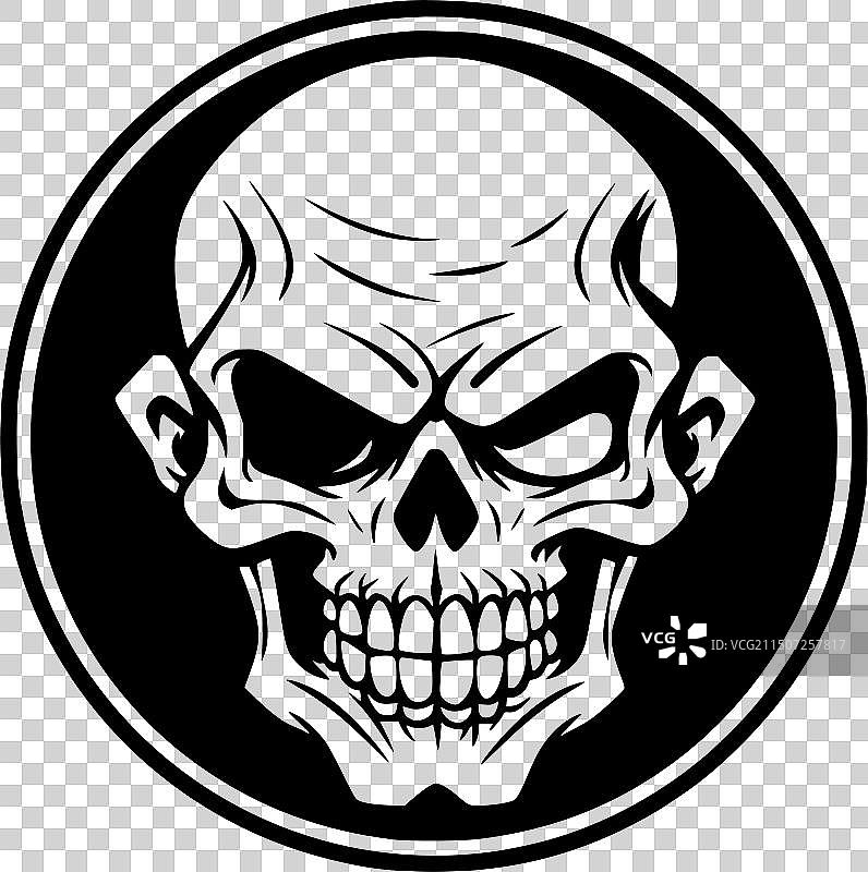 骷髅-极简主义和简单的轮廓图片素材