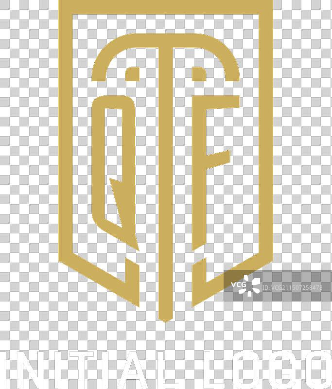 字母QF盾牌奢华风格标志图片素材