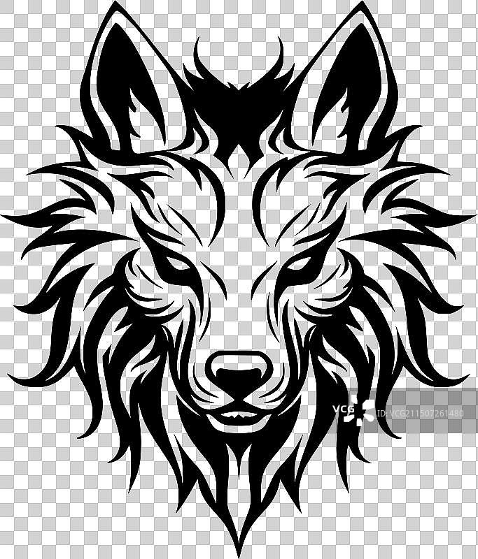 高品质狼标志，适用于T恤图片素材