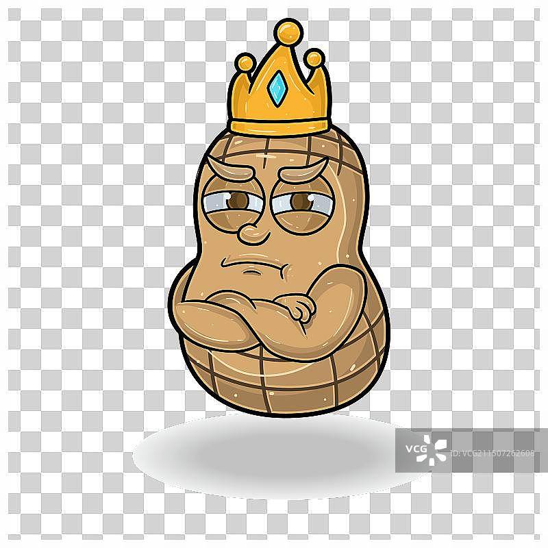 带有嫉妒表情的花生卡通形象图片素材