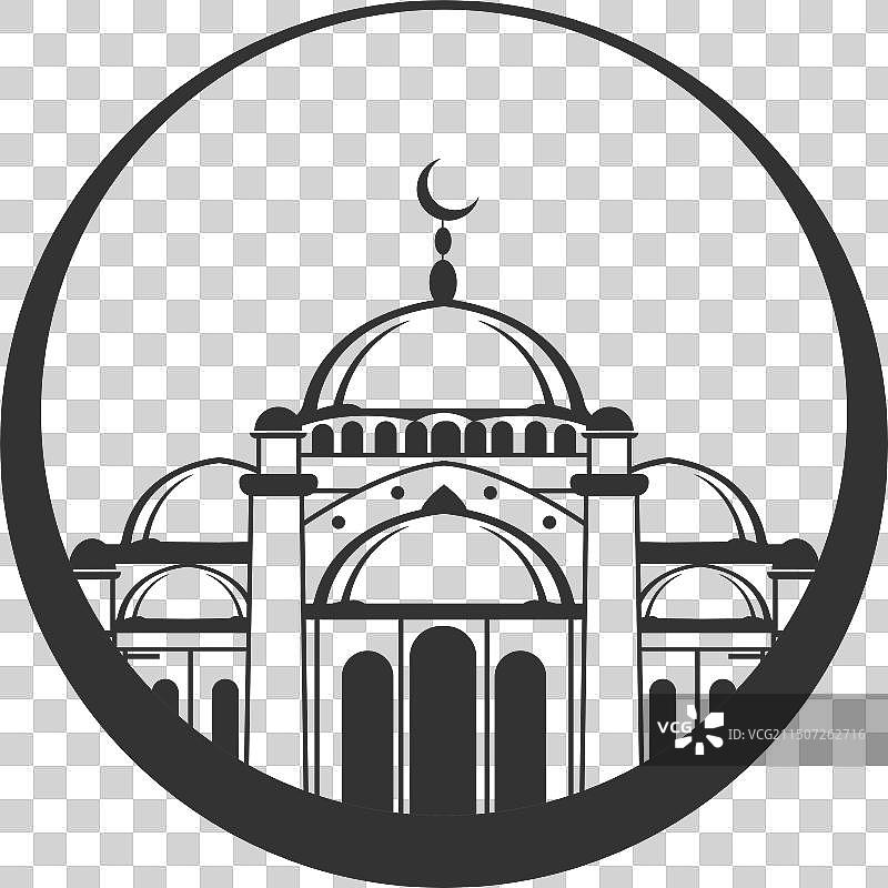 圆形Web清真寺Logo图标图片素材