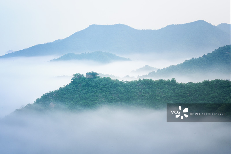 金山岭长城云海图片素材