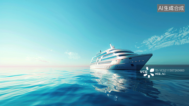 【AI数字艺术】海面上的邮轮图片素材