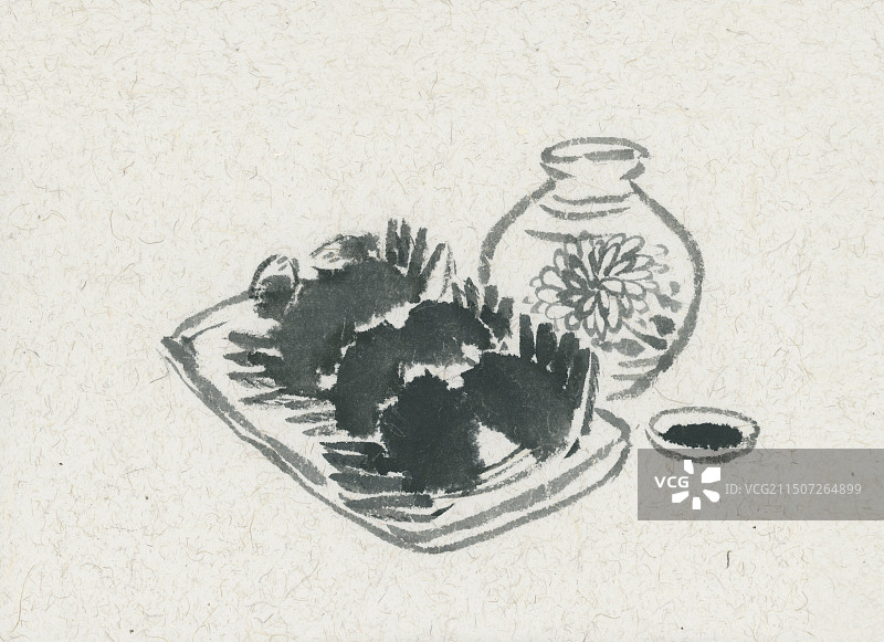 大闸蟹和酒寒露节气传统膳食元素图片素材