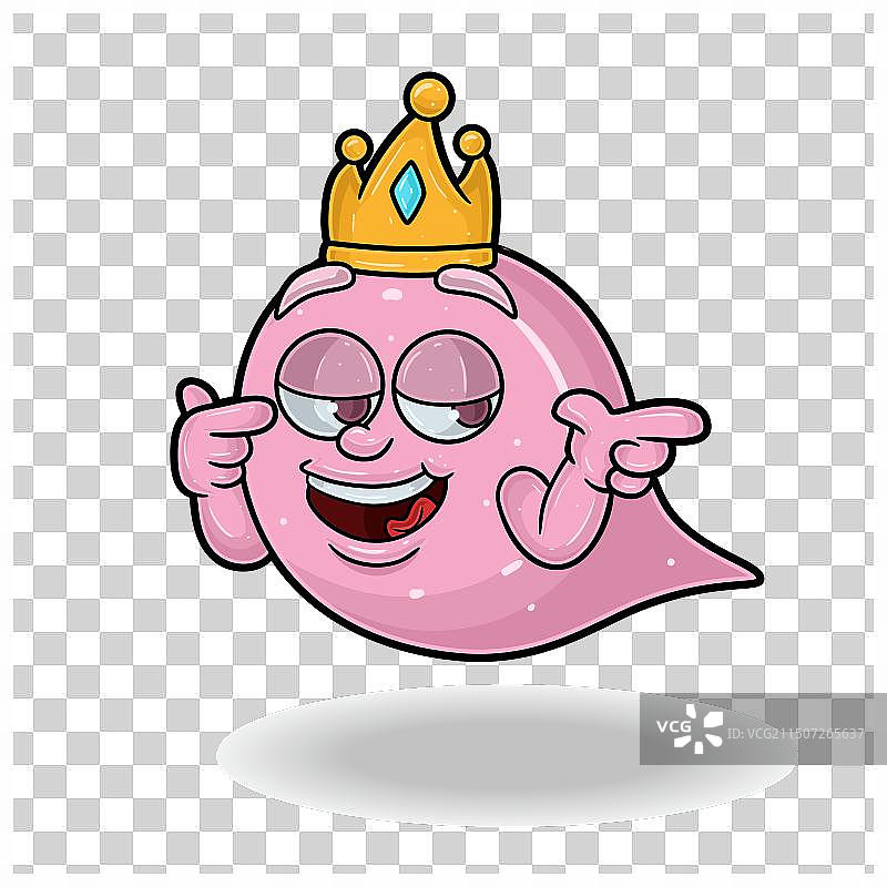 自鸣得意表情的泡泡糖卡通吉祥物图片素材