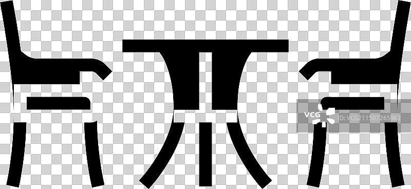 户外家具小酒馆套装的轮廓图标图片素材