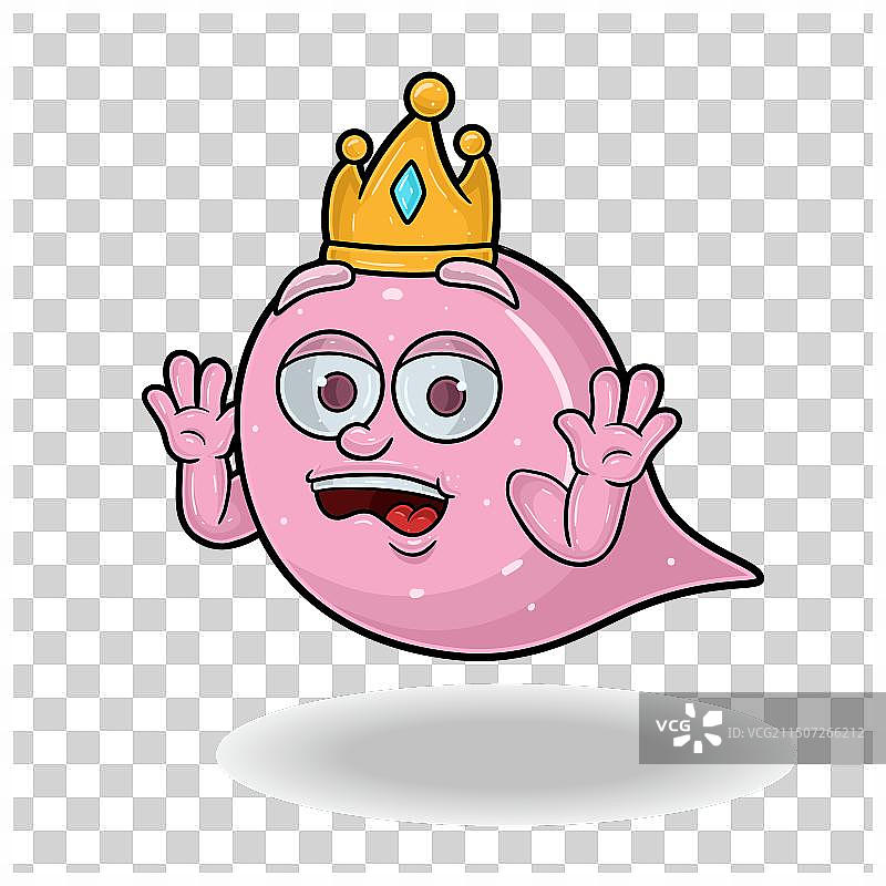 带有震惊表情的泡泡糖吉祥物卡通图片素材