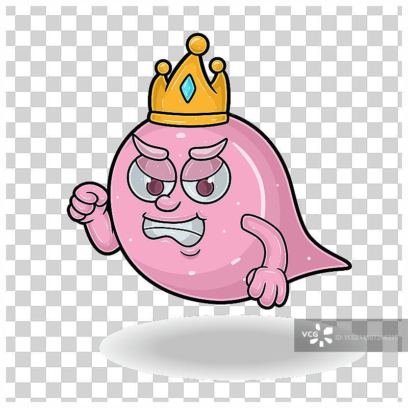 泡泡糖卡通吉祥物愤怒表情图片素材