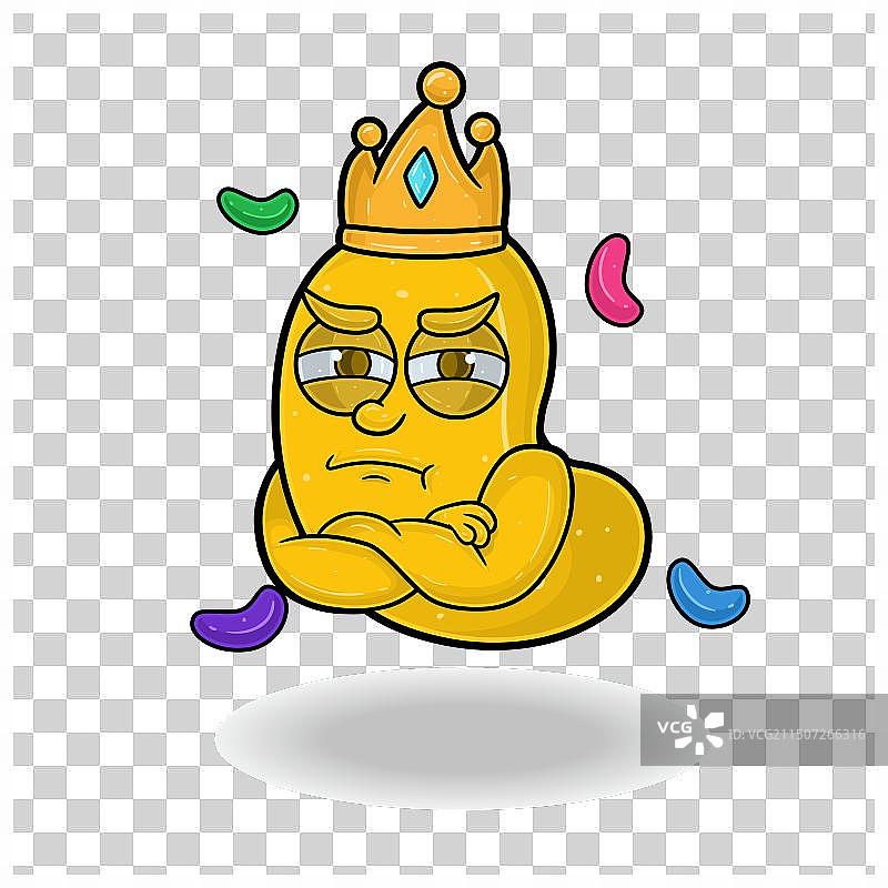 嫉妒表情的豆子糖果吉祥物卡通图片素材