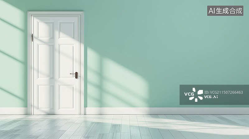 【AI数字艺术】绿色的墙和门图片素材