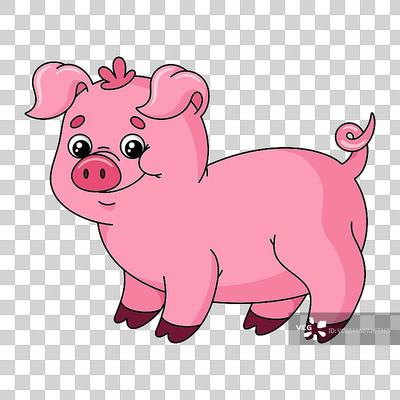 卡通风格的大农场猪图片素材