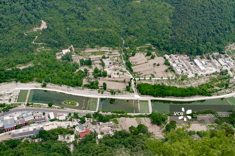 独特的北雄风光的U型冲沟太行峡谷人文与自然风光图片素材