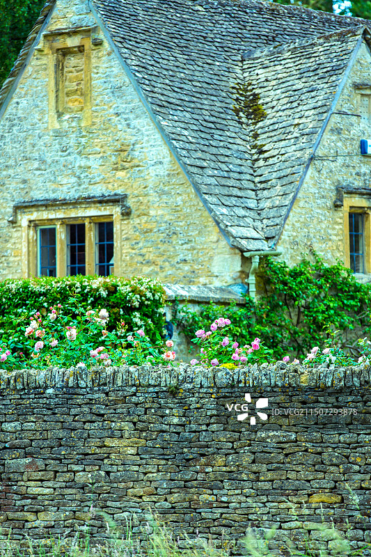 英国科茨沃尔德地区乡村小镇建筑风光图片素材