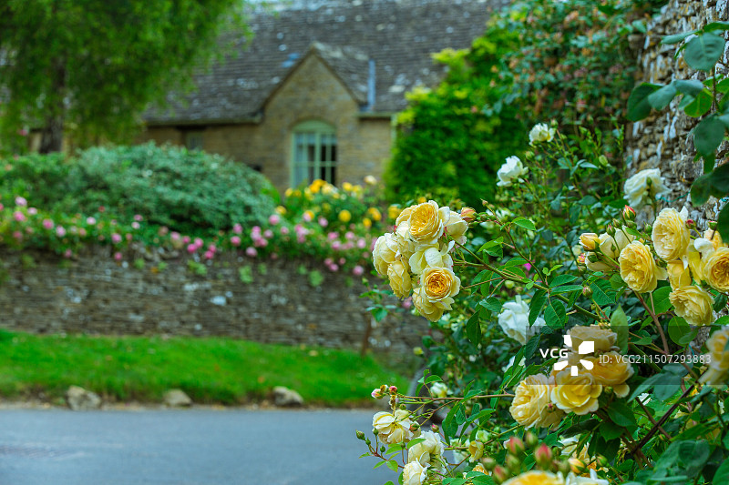 英国科茨沃尔德地区乡村小镇建筑风光图片素材