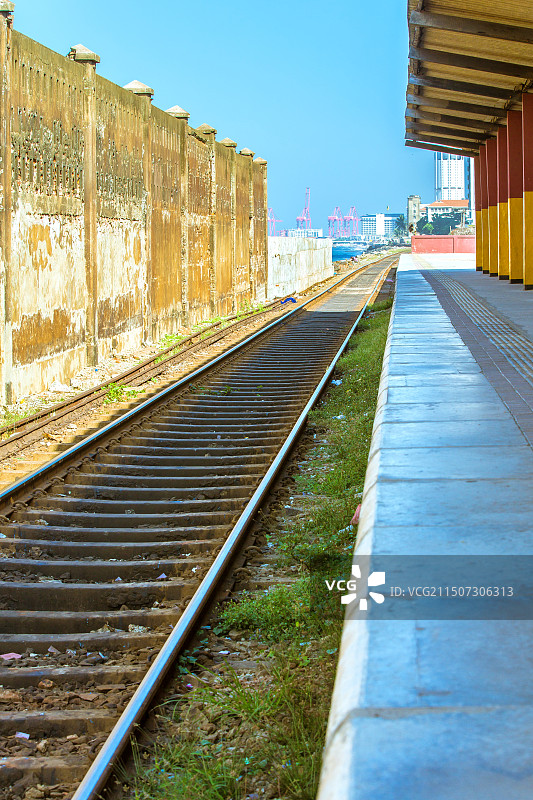 斯里兰卡首都科伦坡海滨火车站景观图片素材