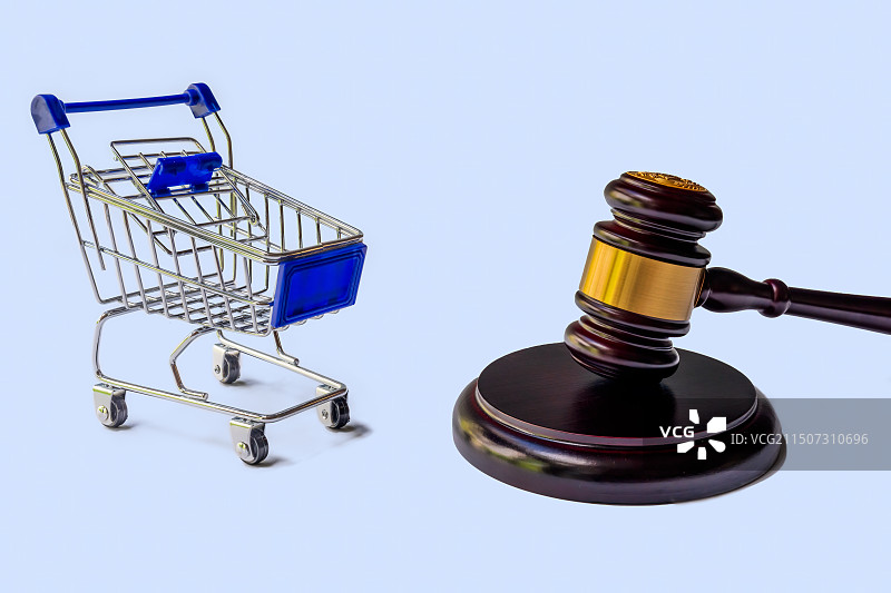 法槌与购物车图片素材