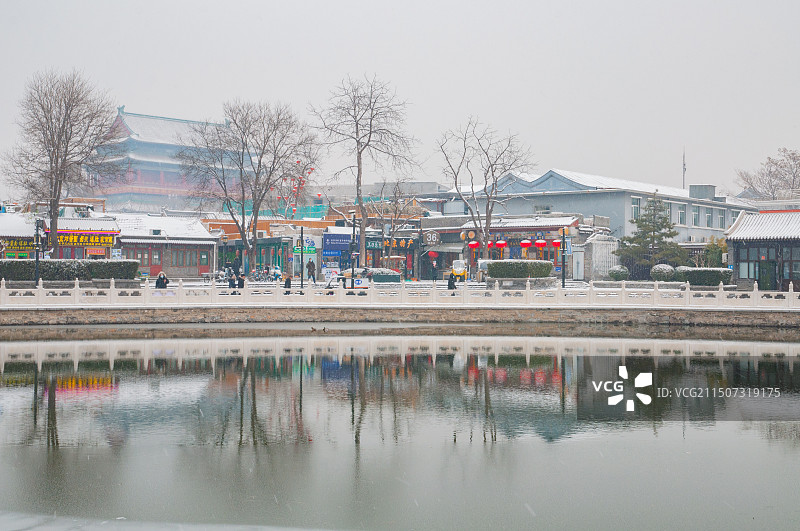 什刹海雪景图片素材