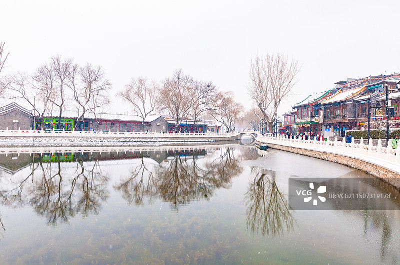 什刹海雪景图片素材